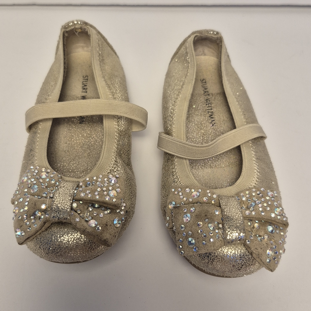 Stuart Weitzman Kids Gold Ballet Flats